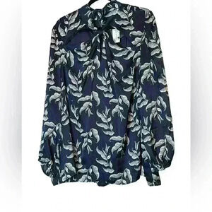 Lane Bryant Business Casual Blouse Mock Neck with Twist Cutout NWT Size 24